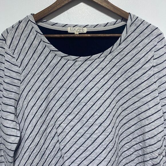 Habitat‎  Escape Top Womens S White Black Stripe 3/4 Sleeve Coastal Beachy - Picture 2 of 7